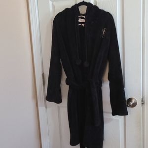 Victoria's Secret Black Pom Pom Bathrobe